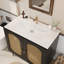 Meuble-lavabo sur pied en rotin 36 po avec lavabo en céramique 36 po-960384074