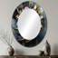 Vivid Dahlia pétale géométrique en mouvement IV - miroir décoratif ovale floral sur métal-1565281842