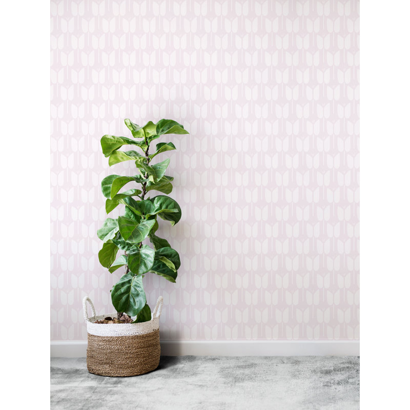 Rouleau de papier peint L 33 pi x l 20,5 po Susan Hable Tulip, Rose