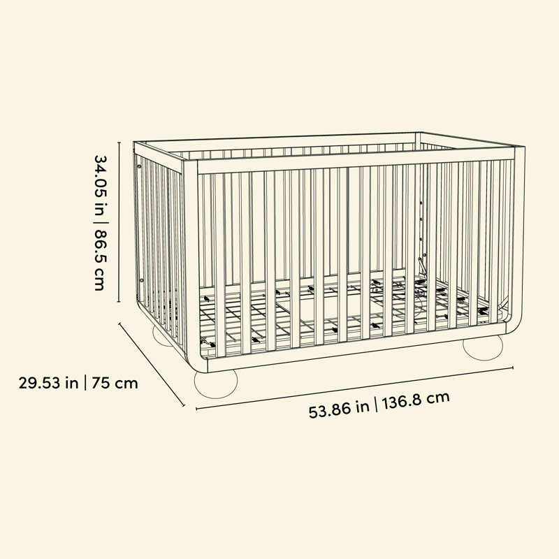 Lit de bébé convertible Amalfi 5 en 1 avec barrière de sécurité pour tout-petit incluse