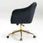 Chaise de bureau rembourrée en velours Farrah-101215810