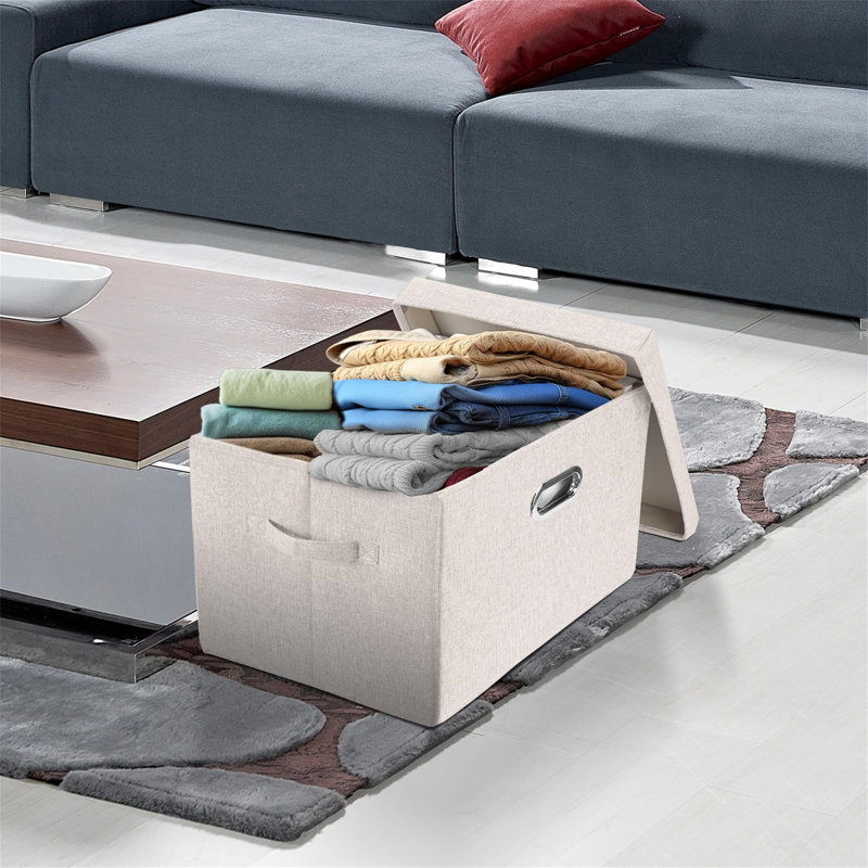 Ebern Designs Fabric Bin, White