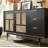 Wabi-sabi Style Solid Wood & Rattan Sideboard