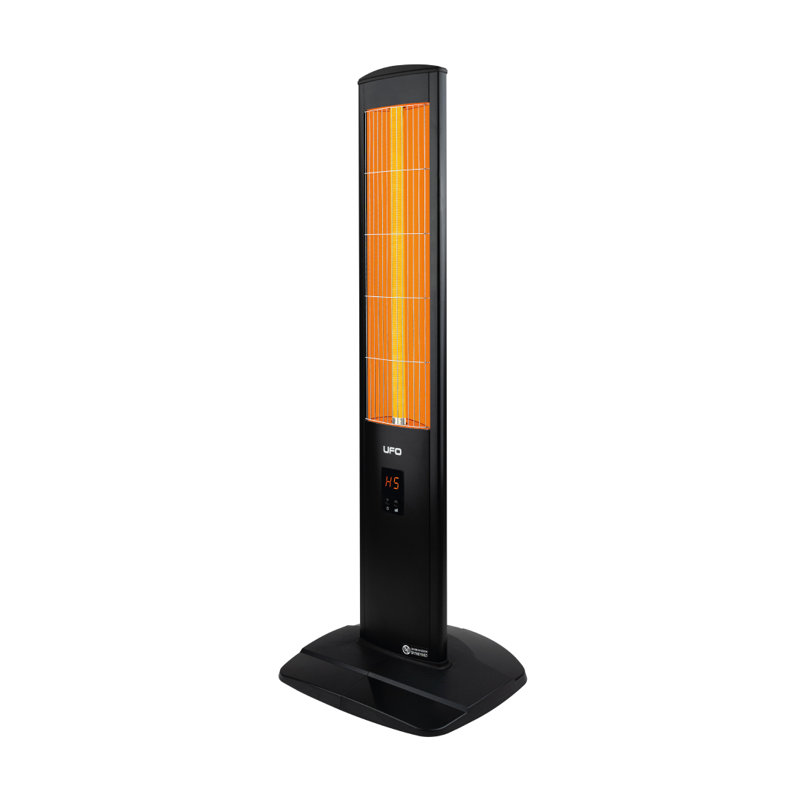 Black Ceramic Electric Tower Space Heater with Remote Control