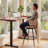 Modern Beige Upholstered Bar Stool With Woven Look Backrest & Fixed Black Metal Frame Stable Counter Height Stool For Kitchen Breakfast Bar Or Cafe, Set Of 2-1120969730-1110269501