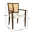 Chaises de salle à manger de style Mid-Century à accoudoirs de couleur noyer et beige de 2 avec accoudoirs, sièges rembourrés confortables, structure en bois d'hévéa massif, style de chaise de table ajustée, accoudoirs, rembourrage en mousse souple-121094905-121094904