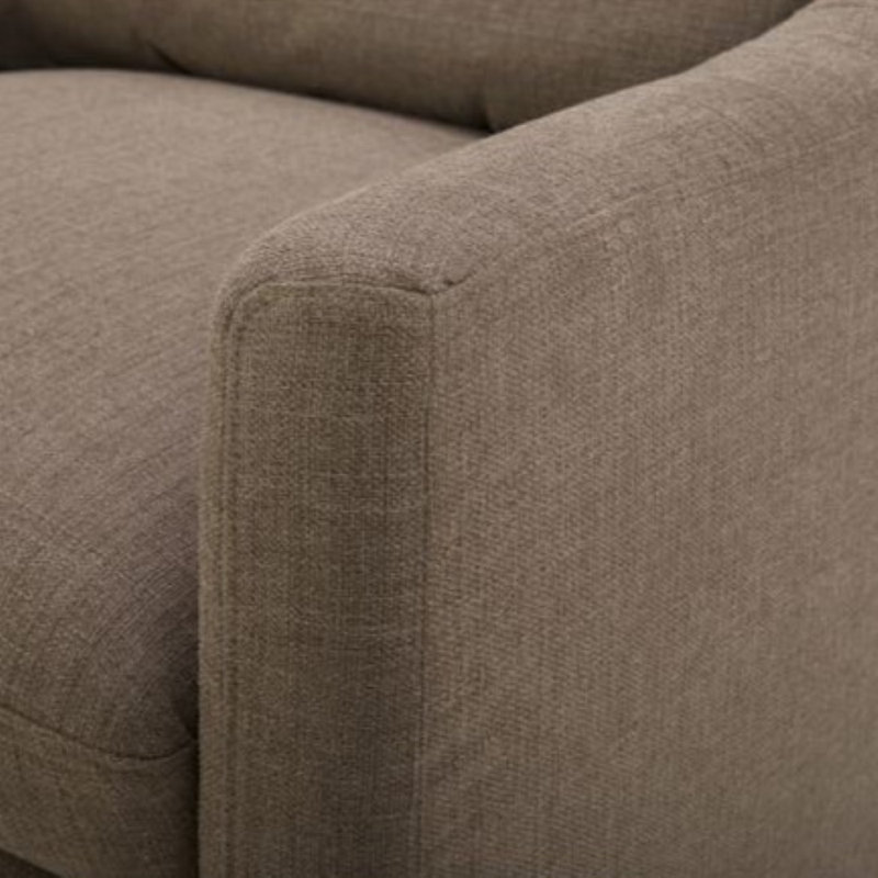 Upholstered Swivel Armchair, Soft Taupe Basketweave