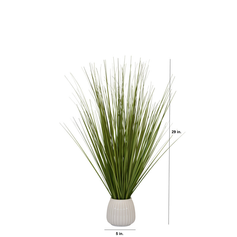 Herbe à feuillage artificiel 29 po en pot, Blanc