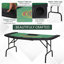 Table de poker pliable Soozier, table de Blackjack 72 "pour 7 joueurs avec porte-jetons et feutre, feutre vert-1261995265