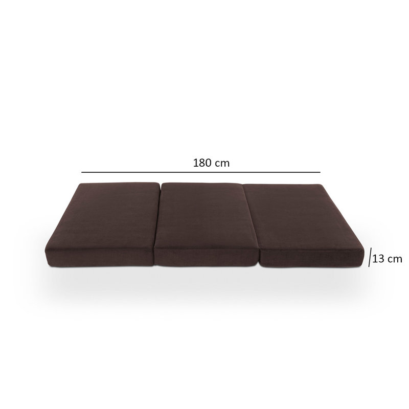 Repose-pieds rectangulaire de 35,4 po de largeur, 100 % polyester brun
