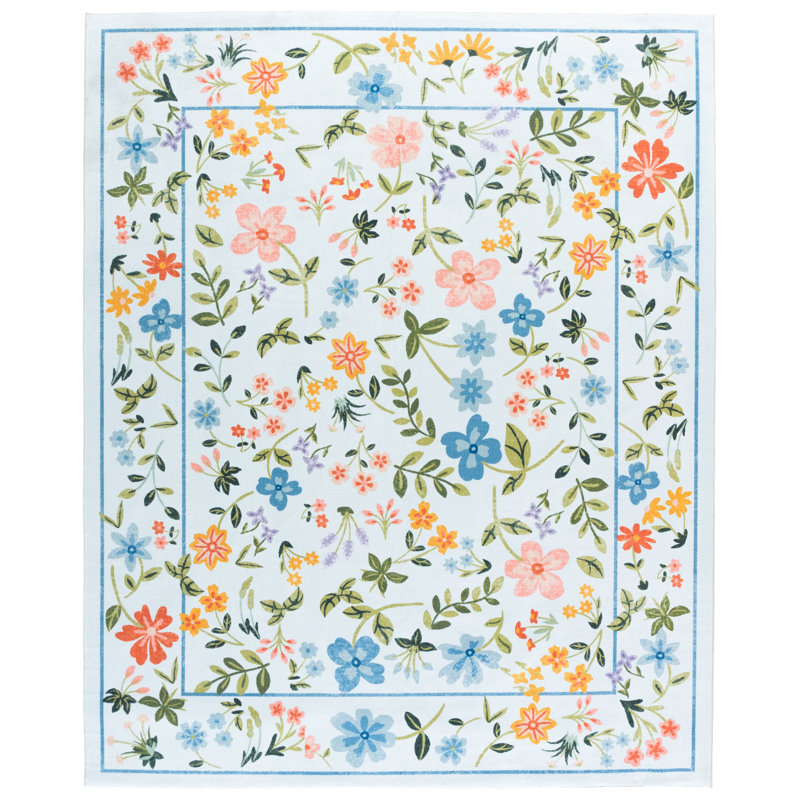 Msrw 190 Performance Machine Washable Floral Rug, Runner 2' x 5'