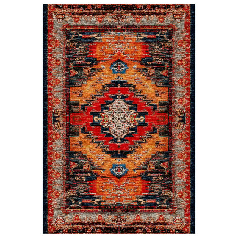 Nomad Spirit Collection Digital Print Cotton-Polyester Blend Rug – Red, Runner 2'8" x 11'6"