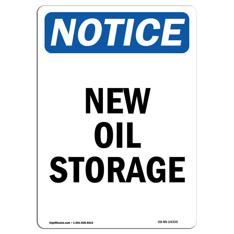 Nouvelle enseigne de stockage d'huile