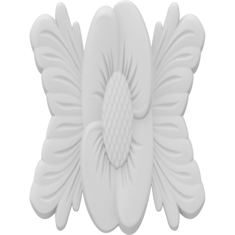 Rosette fleur-grace, H 9 po x l 6,75 po x P 0,63 po