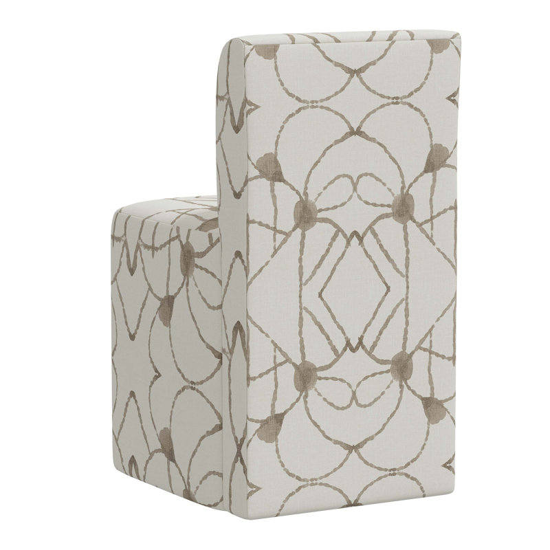 Damen Dining Chair In Asha Blue, Hans Cream Geometric