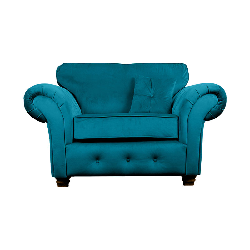Lila 2 Seater Velvet Loveseat, Teal