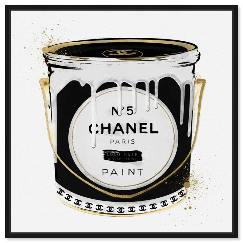 " Fashion Paint Noir Can ", Black Framed, 40" H x 40" W