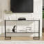 Console moderne en verre en forme de C de 52 po - Canapé double couche en verre trempé pour le salon, entrée - Structure en métal robuste, design mince, table de couloir contemporaine-92650744-87393811
