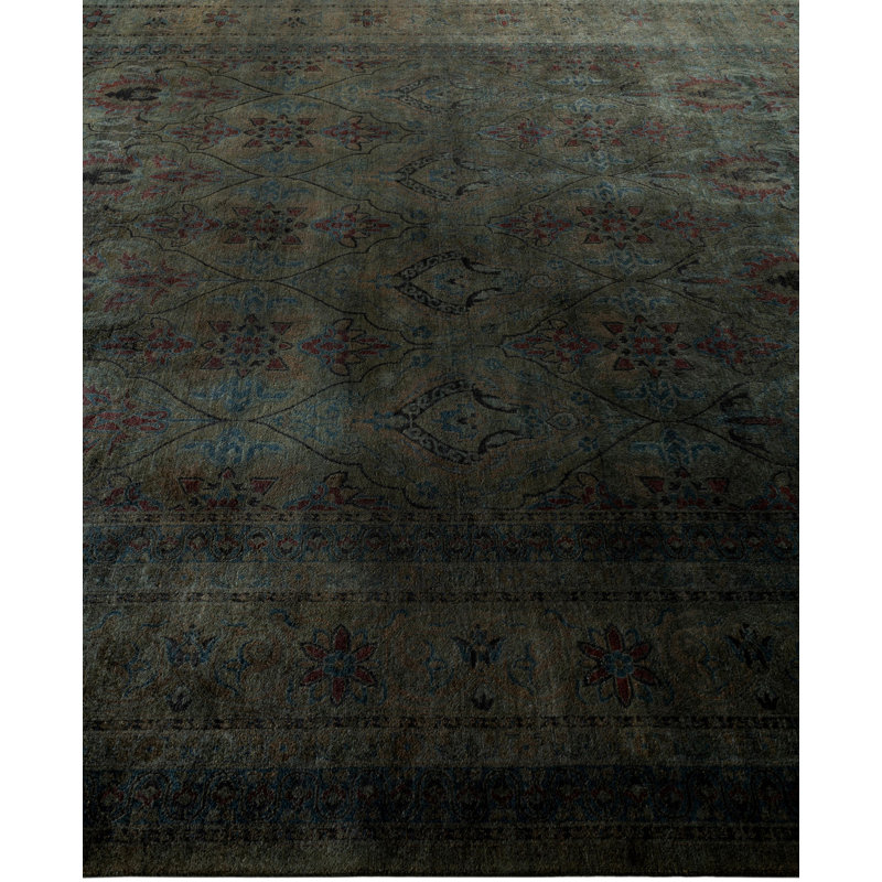 Tapis vert en laine 8 pi 1 po x 10 pi Huckstep