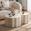 Ensemble de 2 tables basses rondes pour salon, tables d'appoint modernes à motif de faux Mars, table de bout décorative pour appartement, bureau-371628981