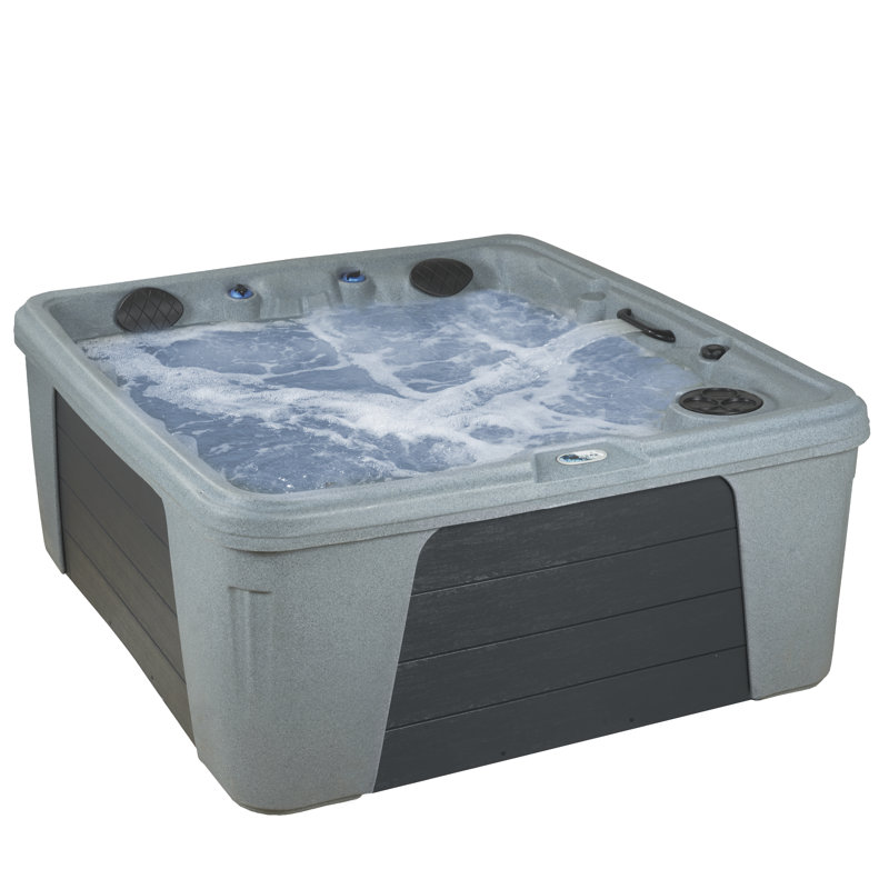 Trend 5-Person 28-Jet 54-Port Lounger Plug and Play Hot Tub Spa with Stainless Steel Heater, Digital Control, LED Lighting, Insulated Cover Included, Made in USA