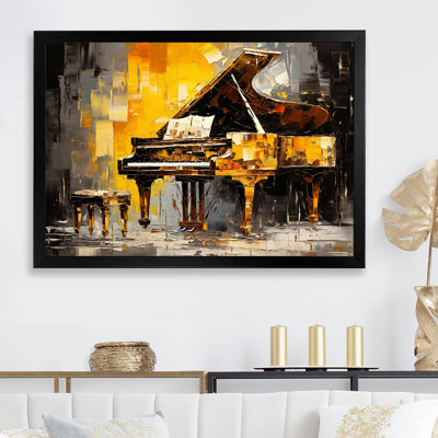 «Yellow and Black Piano Jazzed Keys I», reproduction sur toile