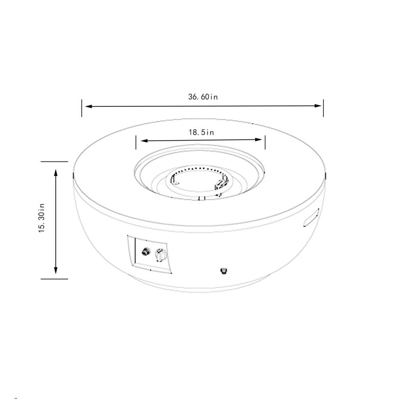 Foyer circulaire au propane 36 po avec table de recouvrement assortie