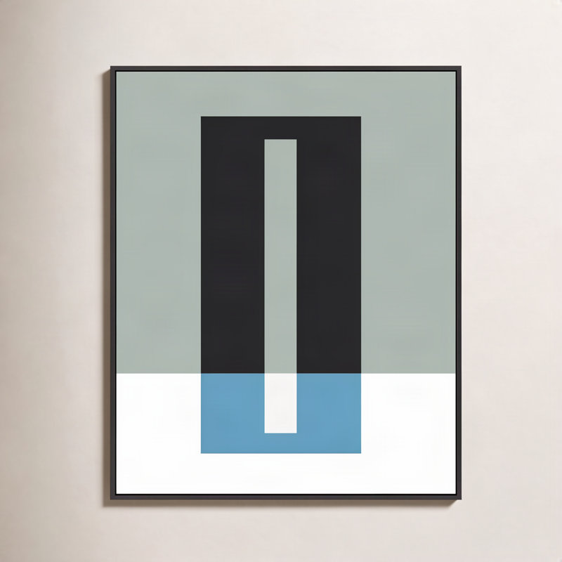 Alejandro Bit Of Blue Framed by Jacques Pilon Print, Black Framed Canvas, 20" H x 16" W