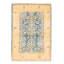 Tapis bleu foncé en laine noué à la main de conception unique nouvel âge 4 pi 1 po x 5 pi 11 po Wigand