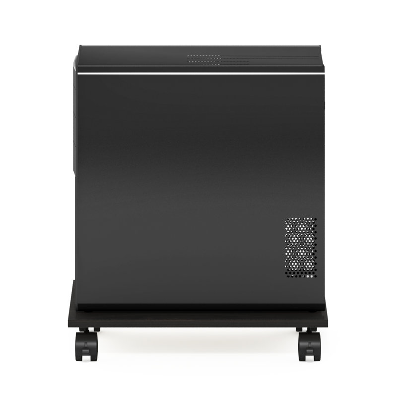 Espresso Particle Board Under Desk CPU and Printer Holder with Wheels