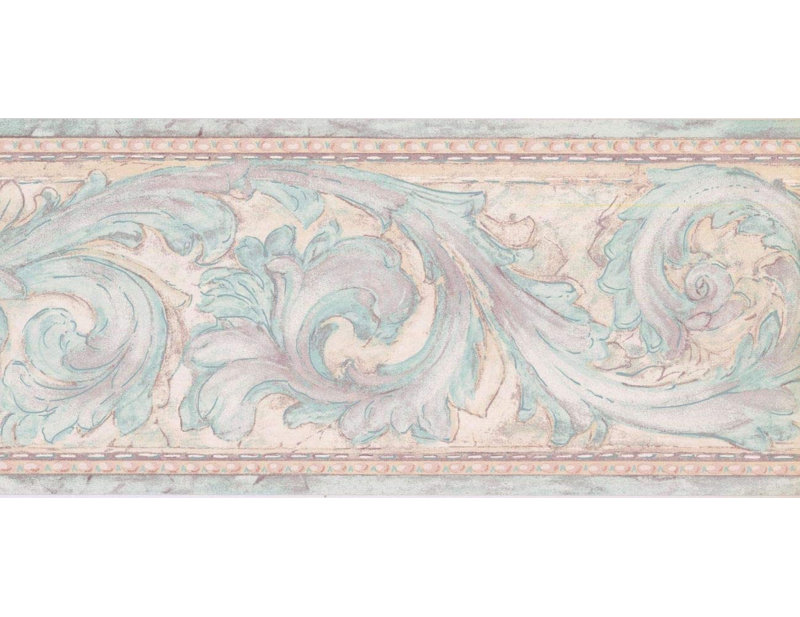 Bordure de papier peint l 15 pi x 9 po Criner, Turquoise