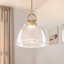 Luminaire suspendu pour îlot de cuisine 1 lumière en verre