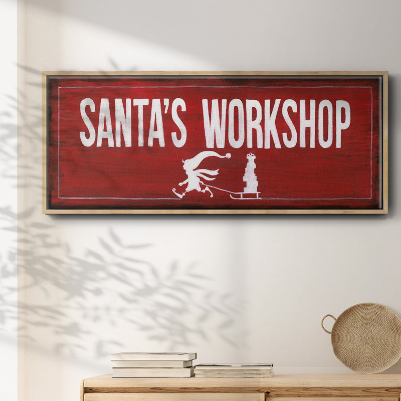 Atelier du Père Noël - toile encadrée, H 20 po x l 50 po