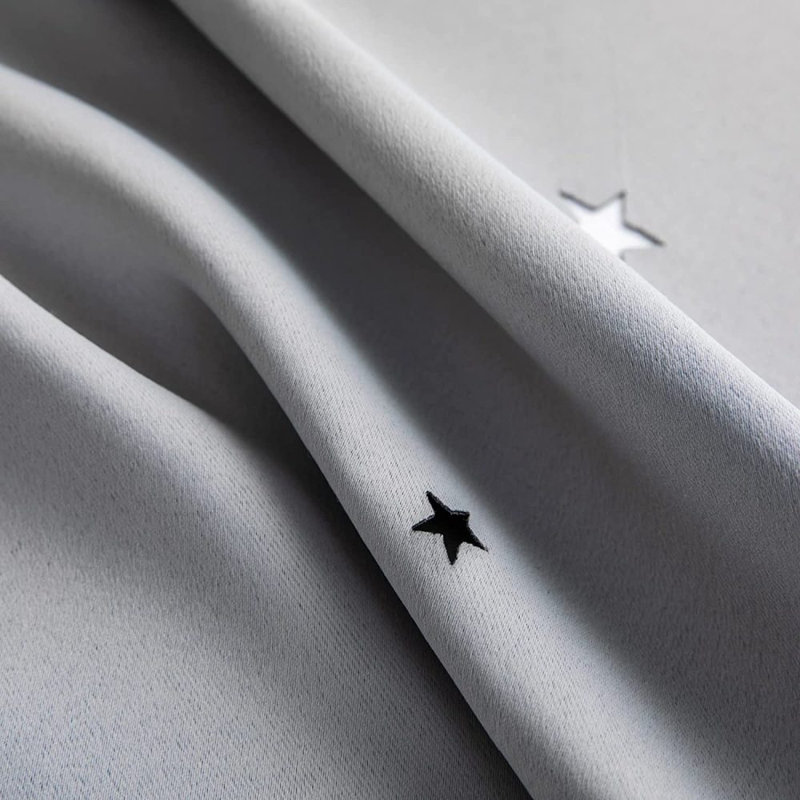 Eurielle Room Darkening Curtain Pair, Gray/White