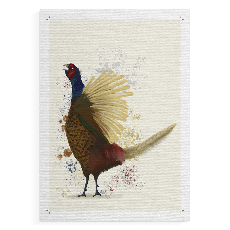 Pheasant Splash 8 - Impression sur toile seulement - NON CADRE, H 18 po x l 12 po