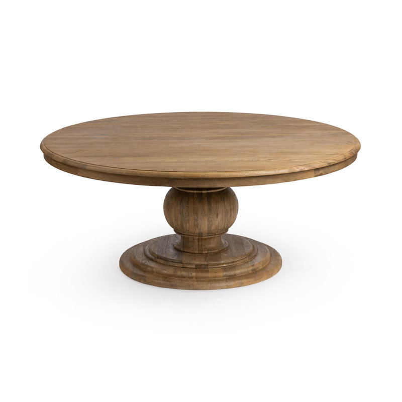 Brookside Round Solid Wood Pedestal Dining Table, 30" H x 72" L x 72" D