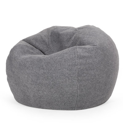 Gray 3-Foot Bean Bag - Modern And Cozy Seat. Detachable Zippered Cover, Soft Foam Fill. 34In X 25In, 23Lbs Rounded 3 Foot Stylish Comfortable Lounge.