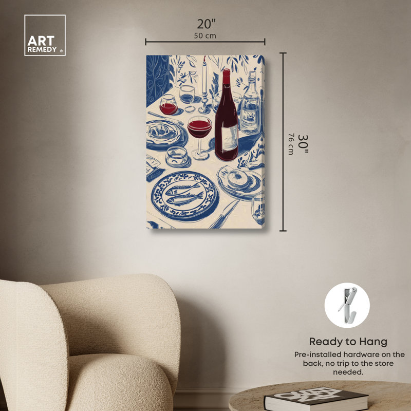«Dinner I», reproduction d'art sur toile par Art Remedy, galerie tendue, 20 x 30, 30"H x 20"W, Toile non encadrée