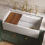 Whitehaus Collection Front Apron Single Bowl Fireclay Kitchen Sinks with Cutting Board and Grid-149444489