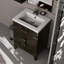 24 po Buffet X 18 en chêne brun avec plateau en acrylique et miroir inclus