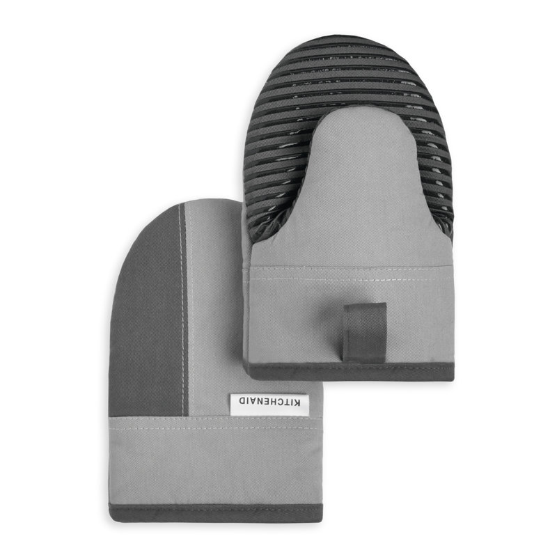 KitchenAid Beacon Mini 2-Piece Oven Mitt, 10", Gray