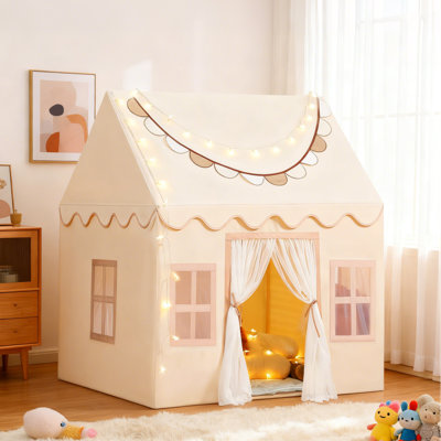 SISTICKER Kids Play Tent with Star Lights & Non-Slip Mat, Indoor &Outdoor Playhouse for 2-3 Toddler, Cozy Space for Play & Nap, Perfect Birthday Gift for Girls