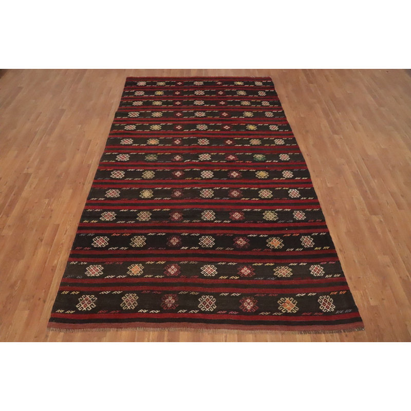 Tapis rayé en laine 6 x 10