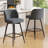 Modern Swivel Upholstered Counter Stool with Durable Metal Frame-381886297