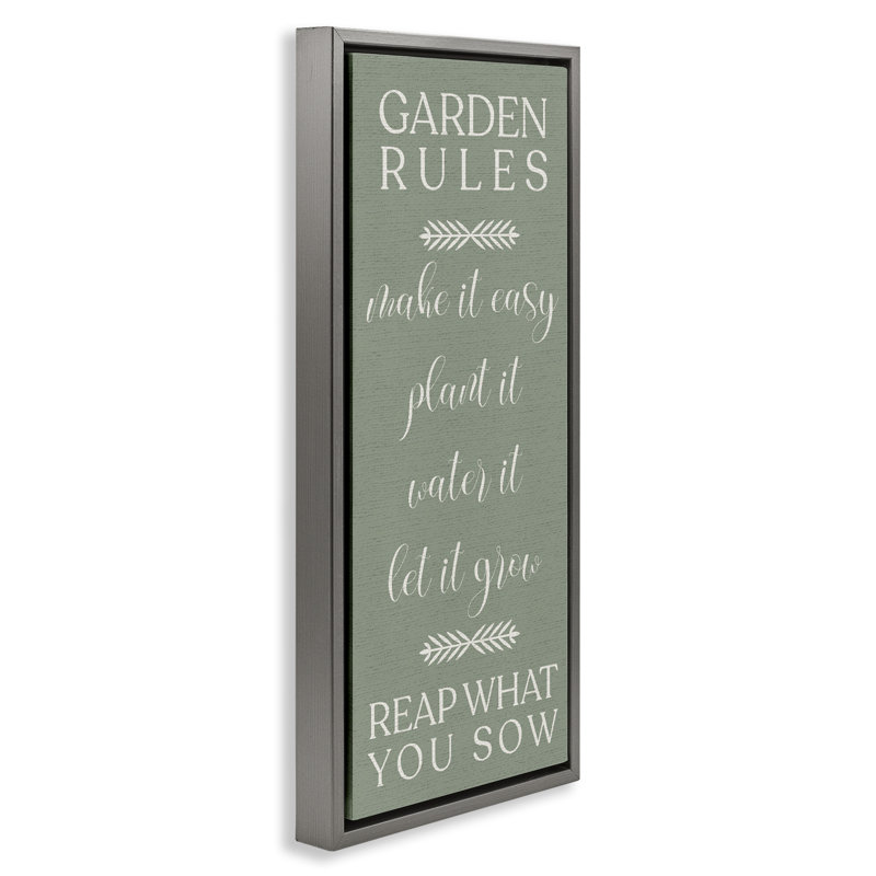 Cadre flottant de jardinage Reap What You Sow, design par Lil 'Rue, Cadre flottant gris lustré, H 25 po x l 11 po