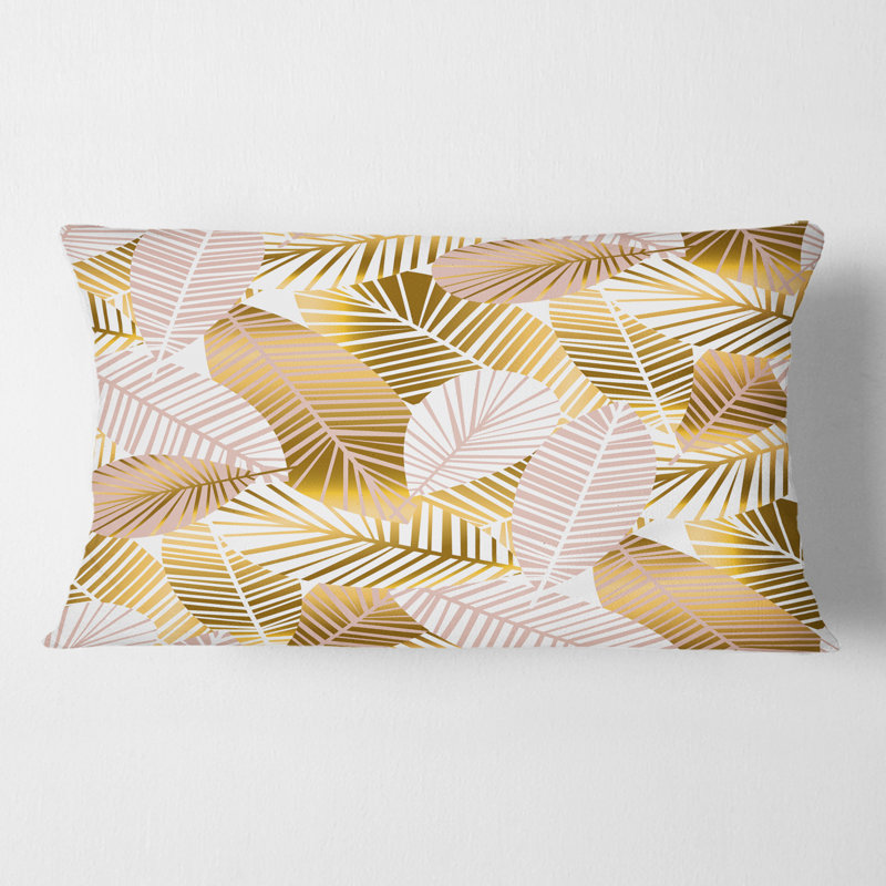 Coussin Golden Palm Leaves II - Mid-Century