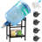 Distributeur de support de cruche d'eau en métal 5 gallons avec tablette, support de refroidisseur d'eau potable avec valves et roulettes verrouillables, support de bouteille d'eau robuste pour comptoir