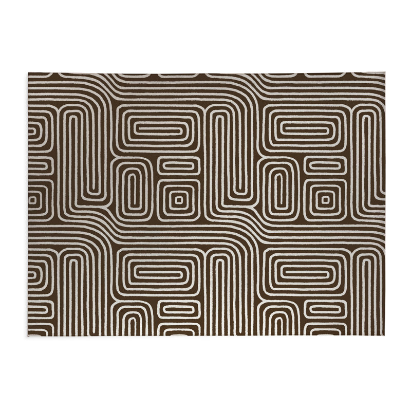 Timeless Walk Low Profile Kitchen Mat, Mocha Brown, Rectangle 5' x 7'