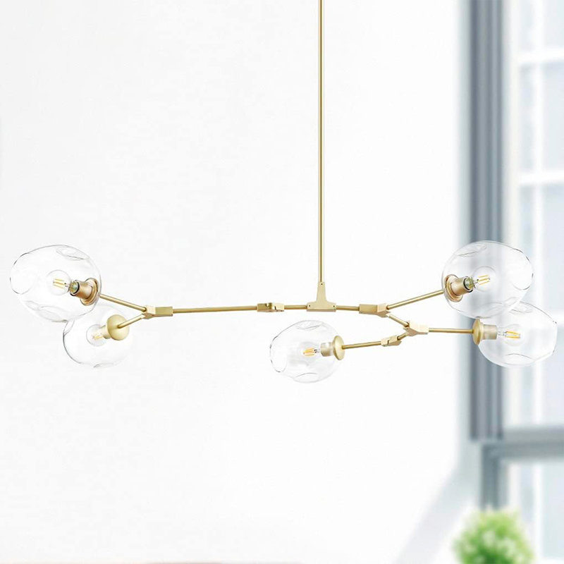 Luminaire suspendu à niveaux 6 lumières unique Yarra, 5, Or