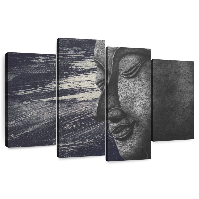 Visage de Bouddha abstrait Adella, H 54 po x l 84 po